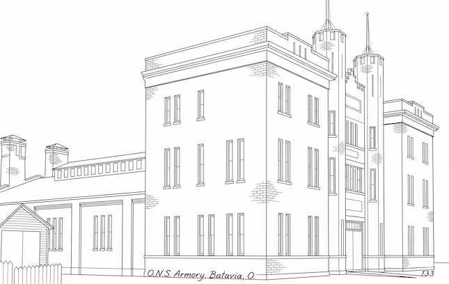 Batavia Armory Line Drawing